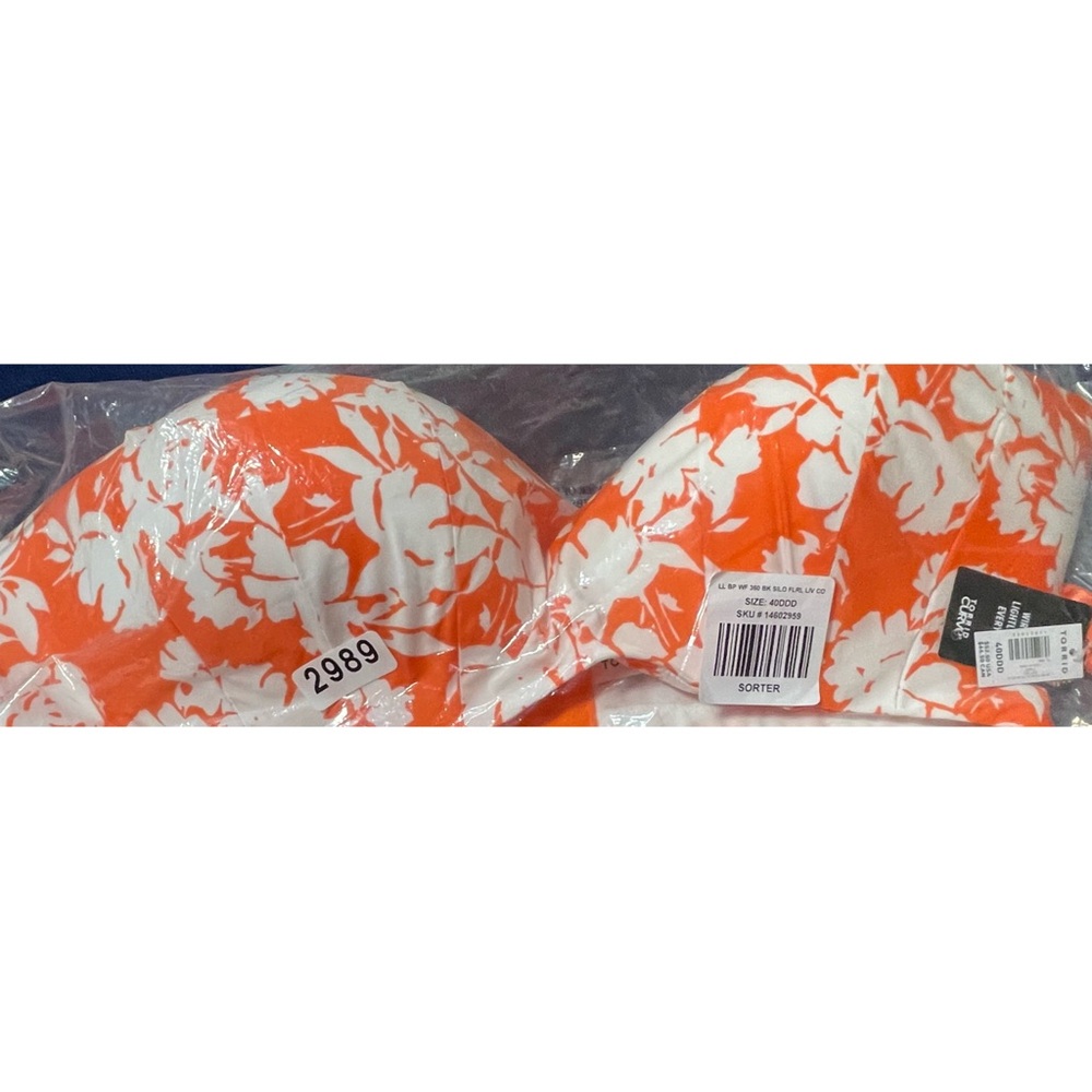 Torrid Coral Floral Bra (40DDD) and Thong (1X) Set NWT - Picture 12 of 12